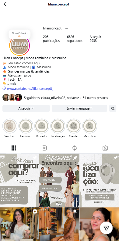 Case Lilian Concept, versão mobile